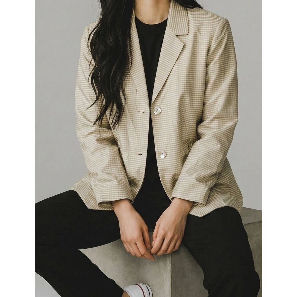 Focus 2000 Cream and Olive Green Blazer